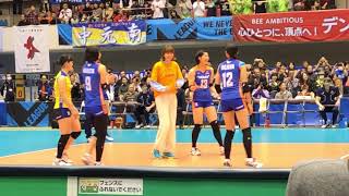 【東レアローズ2018】Vリーグ滋賀大会⑧ 始球式・木村沙織さん＆野村忠宏さん