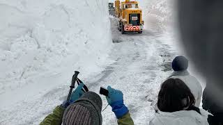 蔵王エコーラインの宮城県側の除雪風景2022春