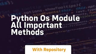 Python os module all important methods