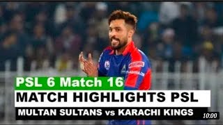 Psl 2021 Karachi kings vs Multan Sultans Match highlights || Psl 2021 Match 16 highlights