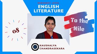 English Literature - To the Nile - Question Discussion 08 - O/L | Kaushalya Chandrasekara