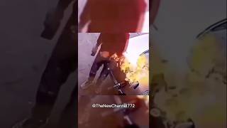 Guy sets his OWN car on FIRE! #unbelievable #fire #car #shorts