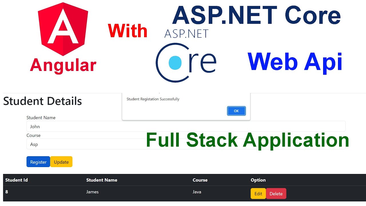 Angular With Asp.Net Core Web Api Full Stack Crud Application - YouTube