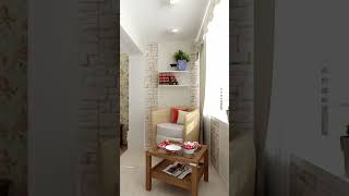 Decorative stone in the interior of the balcony and loggia. #shorts