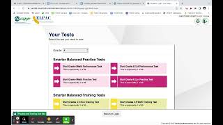 Signing Into a CAASPP Practice Test