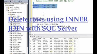 Delete using inner join with SQL Server