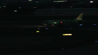 【夜間・離陸】名古屋空港を離陸するFDA機 グリーン JA11FJ FDA airplane to take off Nagoya Airport 2018.9.23