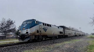 Northbound Amtrak Texas Eagle #22 Train In Downtown Buda, Texas With P42DC 55 Leading