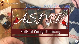 ASMR: Redbird Vintage Box *January 2021* | Mystery Unboxing | metal sounds/tapping—WHISPERED Ramble