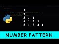 Python Program To Print Number Pattern In Right Triangle Shape | 04