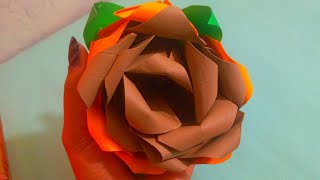 Diy rose tutorial/origami rose/origami flower/easy crafts ideas/valentine's day crafts #shorts