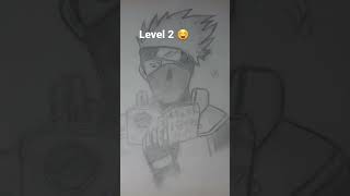 What's your level 😎| Drawing Kakashi on different art levels|