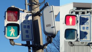 【信号機】群馬県伊勢崎市波志江町 警交30号と警交219号の小糸おにぎり歩灯（ショート編）