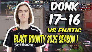 Spirit donk (17/16) vs fnatic (Train) @ BLAST Bounty 2025 Season 1 | CS2 POV