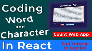 React Word & Character Count Web App Full Coding Tutorial