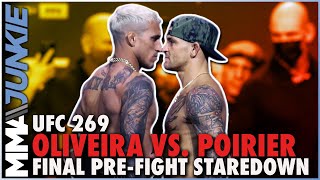 Charles Oliveira, Dustin Poirier intense final faceoff ahead of title fight | UFC 269 staredown