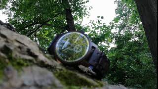 NAUA - Wrist watch in Wood, Stainless Steel and Black Marble - Woodstar Milano