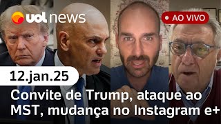 Eduardo Bolsonaro critica Moraes; ataque ao MST, mudanças na Meta, virose na praia e+ | UOL News