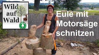 🌲Schöne Eule schnitzen, erster Versuch...