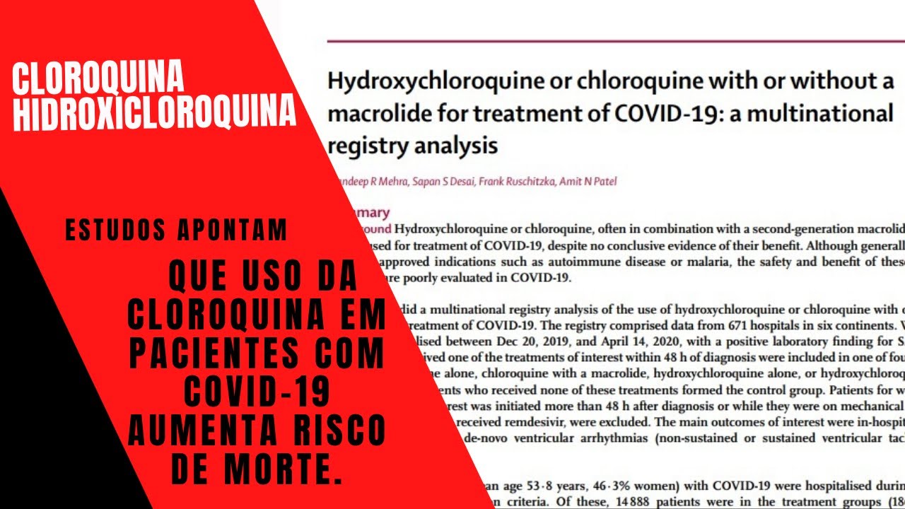 🔴Cloroquina Ou Hidroxicloroquina: Uso Da Cloroquina Em Pacientes Com ...