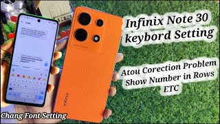 Infinix mobile keyboard setting | Infinix note 30 Atoucorection vibration & Font Chang Setting