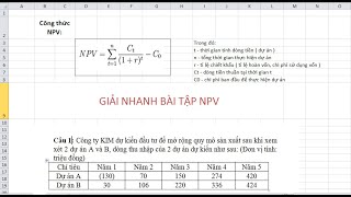 Giải nhanh bài tập NPV || NPV - Net Present Value