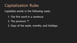 Grammar Lessons Capitalization