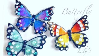 【UVレジン】レジンで蝶々のブローチを作ってみました[Resin]butterfly brooch