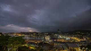 2024/10/22 基隆港東北季風多雲陰雨天的雨都晨曦 夜轉日縮時影片 4K