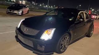 CTS-V run them all while stock!  Mustang, Scat Pack, Camaro!