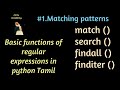 regular expressions in Python Tamil | match(),search(),findall(),finditer() in regular expressions