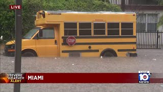 Low-lying parts of Miami flooding amid heavy rain