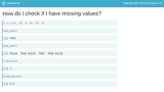 R Tutorial : Introduction to Missing Data