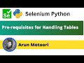 Pre-requisites for Handling Tables (Selenium Python)