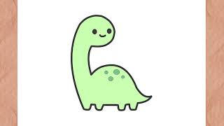 How to Draw Cute Dinosaur Easy