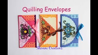 Quilled Envelopes in three Styles/ Quilling Shagun Envelope for Rakhi/ DIY Paper Envelope