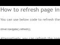 How to refresh page in Selenium