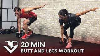 20 Min Butt and Legs Workout for Women & Men - Home Leg, Glutes, Butt and Thigh Workout w/ Dumbbells