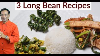 Nutritious Veggi Long Beans Poriyal Tofu Currry, Yard Beans Knots - Chef Tricks with Beans