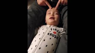 Super Funny - How to massage your baby's face to sleep. (Renzo's #shorts)