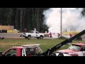 eve of destruction relay race heat 1 car goes up in flames