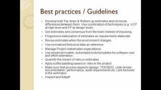 Project Estimation -- Techniques, Challenges and Best Practices