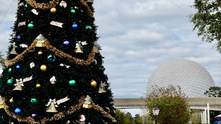 EPCOT 2024 Christmas Decorations Tour in 4K | Walt Disney World Orlando Florida November 2024