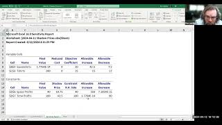 Understanding Shadow Prices in Excel Solver