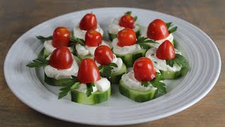 Cucumber Tomato Bites Appetizer! ~Tasty \u0026 Quick Recipes