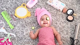 Baby Photoshoot: Baby doing Makeup DIY Baby Photoshoot at Home || Behind the scene baby photography