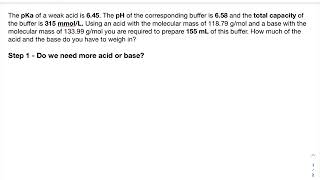 Step 1 - making a buffer