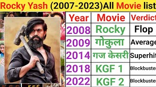 Yash (2007-2023) Movie list | yash all movies in Hindi dubbed | yash all movie list hit and flop