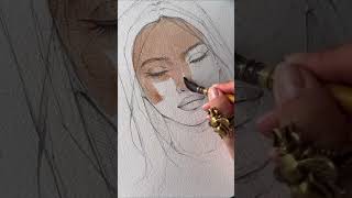 Watercolor painting tips for perfectionists 🥰 #kagalovska #watercolorsketch #fashionsketch