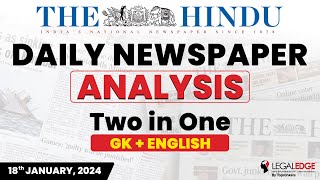 The HINDU for CLAT 2025 (18th January) | Current Affairs for CLAT | Daily Newspaper Analysis